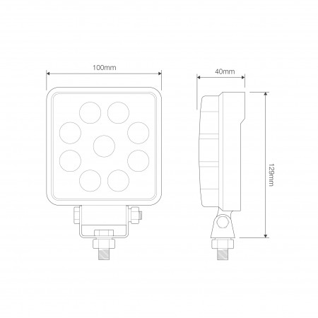 High-Powered Square Work Lamp (10-110V)