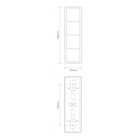 100 Series – Quad Combination Lamp – Black