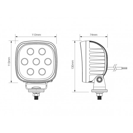 Heavy Duty Square Work Lamp