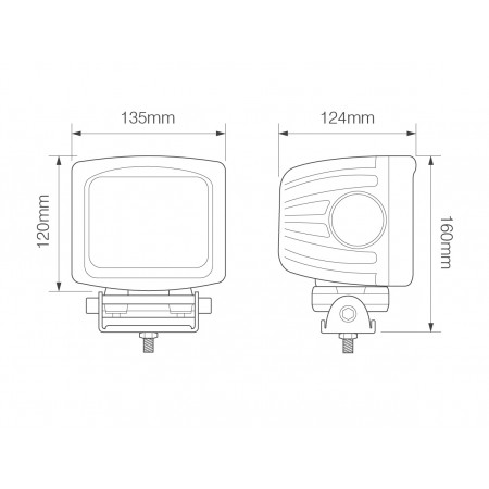 Large Square 9 x 10W LEDs Work Lamp