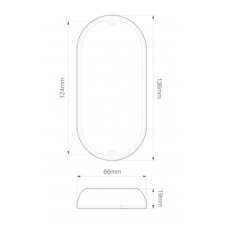 PIR-Sensor Medium Oval Interior Lamp