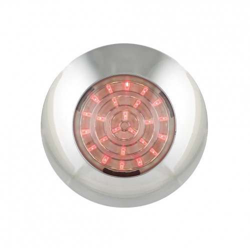 Round Interior Lamp – Red With Chrome Bezel