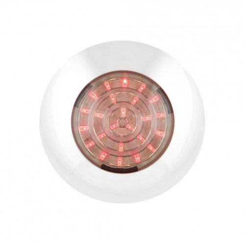 Round Interior Lamp – Red With White Bezel