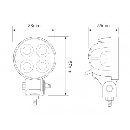 Compact Round Work Lamp - White