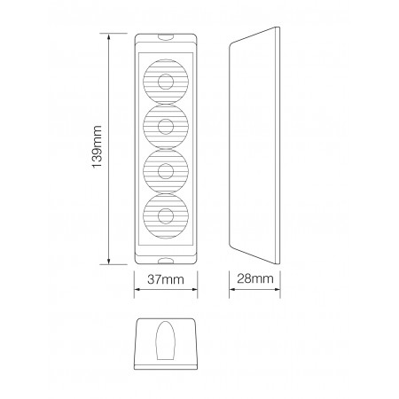 4-LED Directional Warning Lamp