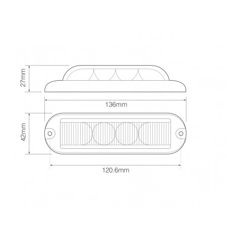 4-LED 180° Red Warning Lamp