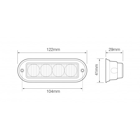 R65 Directional Warning Lamp - 4-LED