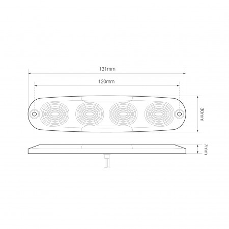 Low-Profile 4-LED Red Warning Lamp