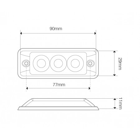 Super-Slim Warning Lamp - 3-LED Super-Slim Warning Lamp - 3-LED