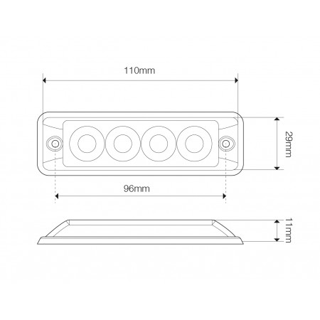 Super-Slim Warning Lamp - 4-LED Super-Slim Warning Lamp - 4-LED