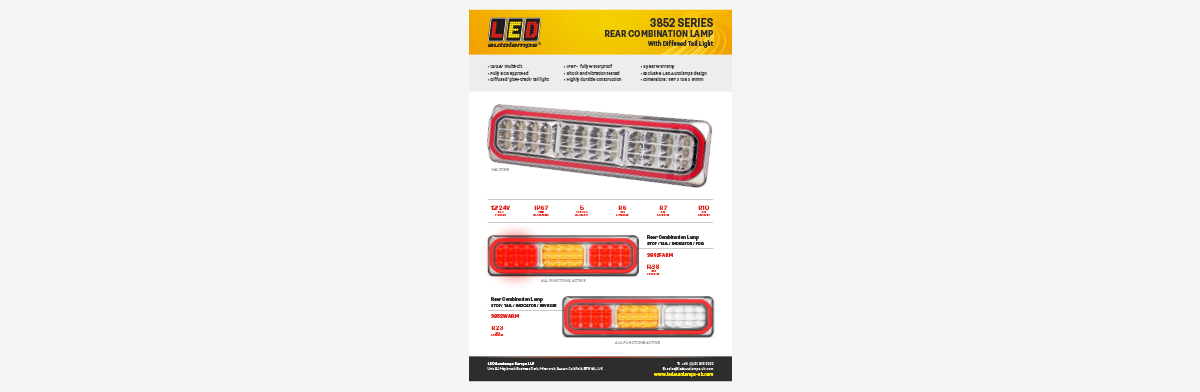 NEW Product Release - 3852 Series Rear Combination Lamps With Diffused ...