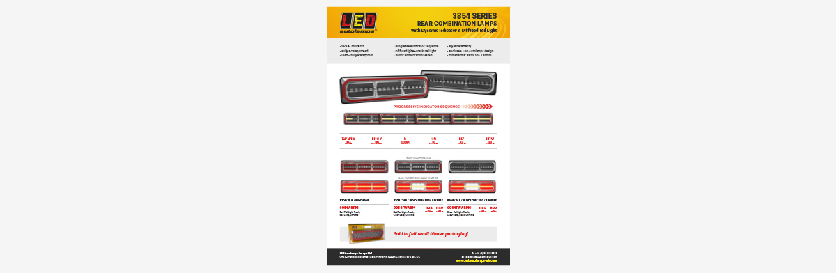 New Product Release - 3854 Series Rear Combination Lamps